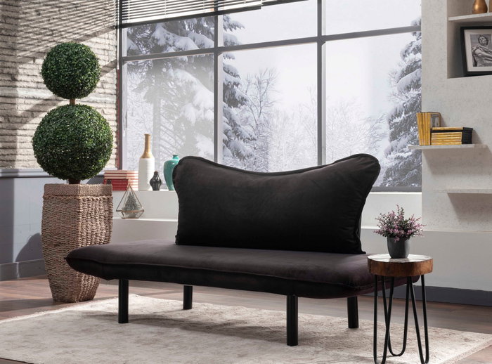 Atelier Del Sofa Chatto - Sofá-Cama de 2 Plazas Negro